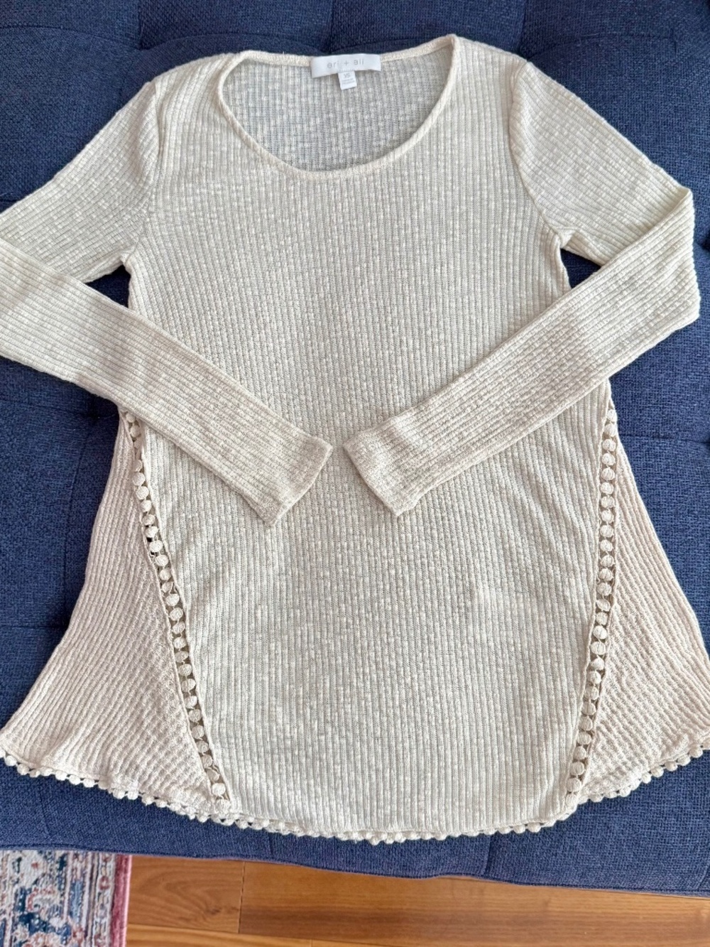 Anthropologie Cream Colour Long Sleeve Top